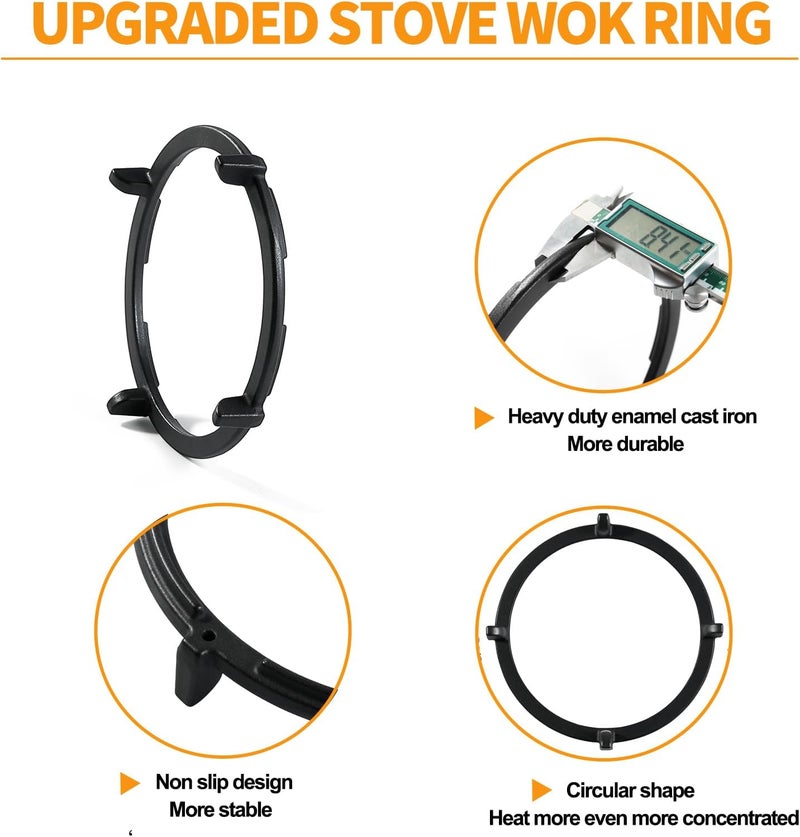 atgestore 7.8” Cast Iron Wok Ring Replacement for LG Stove Parts Gas Range Wok Support Ring LG LRE3061ST LRGL5823S Stove Top Cooktop Base Round Bottom Wok Stand Holder Rack Grate Pot Burner Ring - Image 3